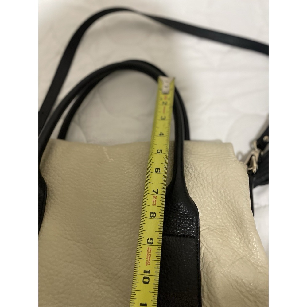 Kate Spade Southport Avenue Carmen Convertible Satchel Cream Black Leather Bag - Picture 2 of 12